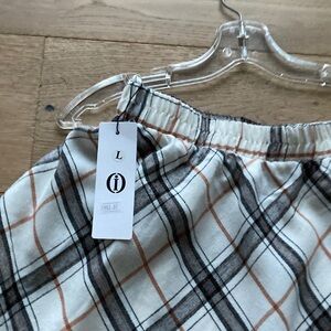 Plaid A-Line Skirt in Cream and Black